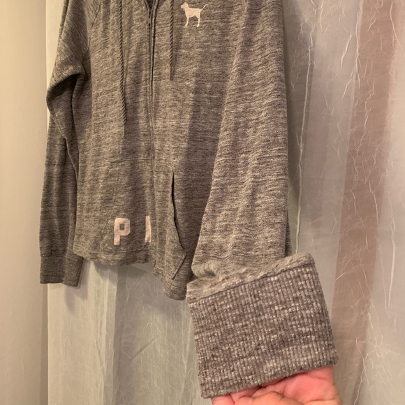 ‼️SOLD‼️ VS PINK Light Weight Grey Hooded Sweater - Picture 2 of 8